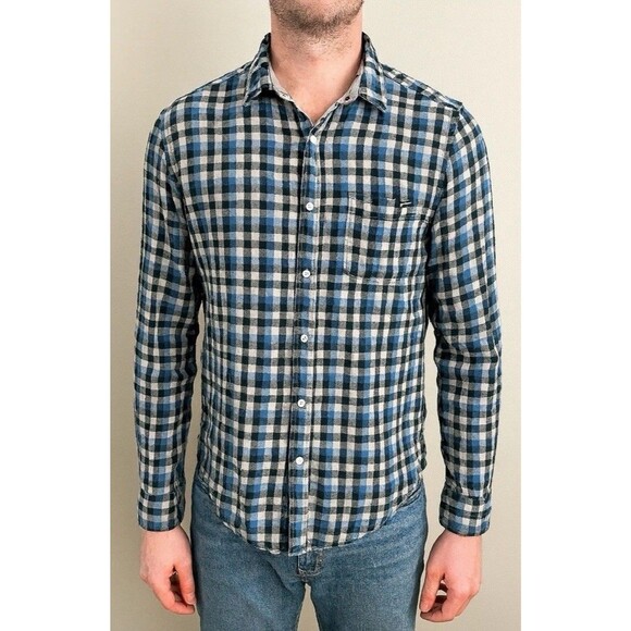 Chubbies Reversible Shirt Plaid Snowboarding Dinosaurs Fun Novelty Size Large - Picture 1 of 8